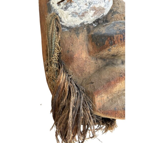 Dan Tribal Wooden Mask Wall Art Natural Fiber Guere Tribe  mask Ivory Coast 1950 - Picture 7 of 16